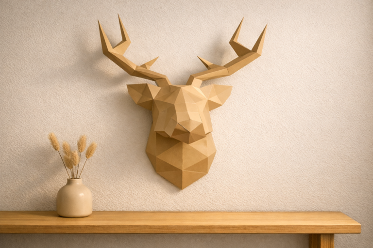 Beautiful 3D Deer Head SVG Template for Cricut