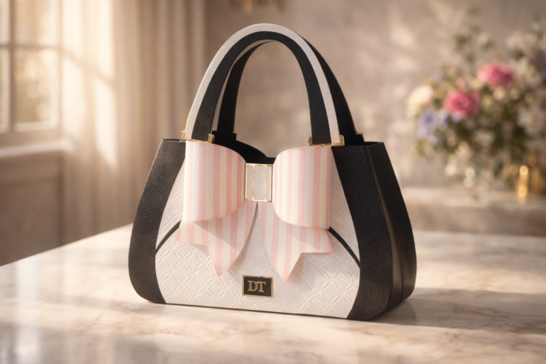 Bowtique Handbag SVG – 3D Gift Bag Template