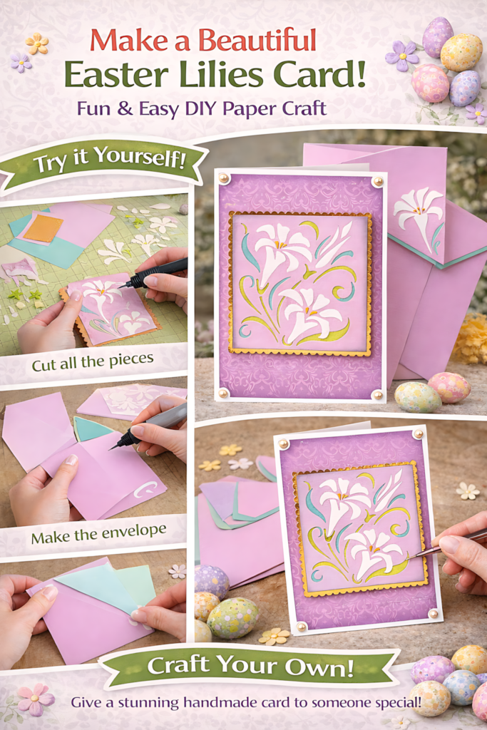 DIY Easter lilies card SVG step-by-step tutorial