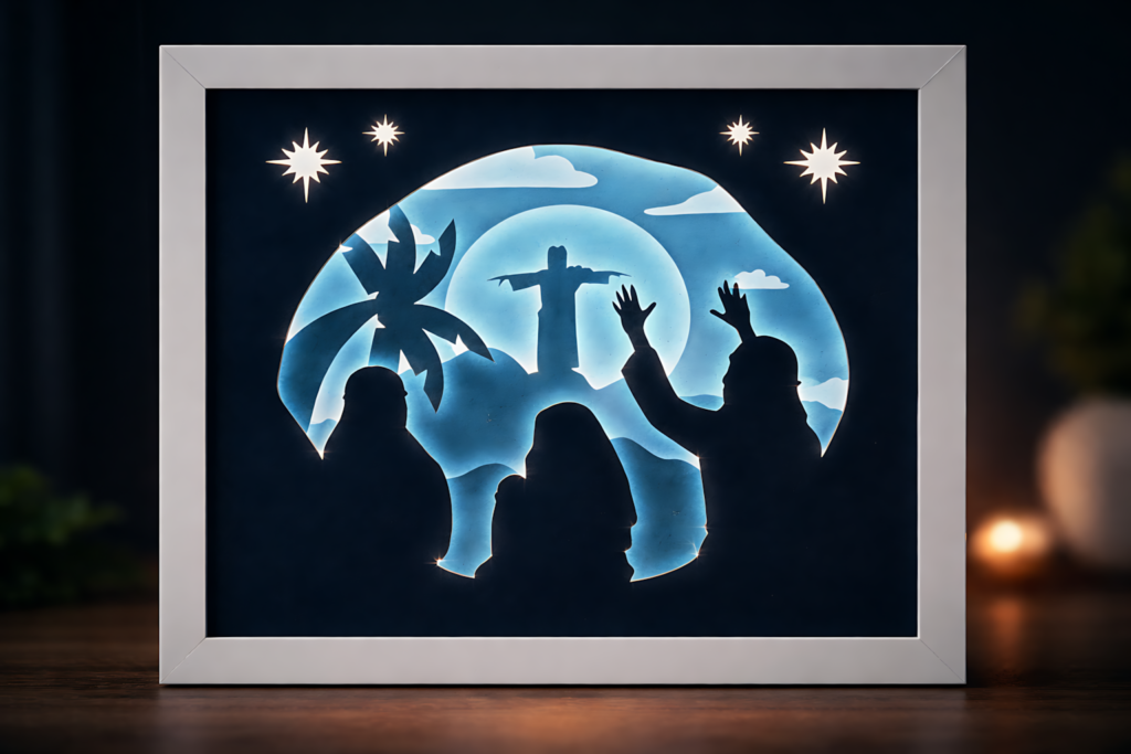 Christian resurrection cross Easter shadow box SVG layered papercut