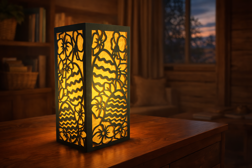 Easter egg pattern paper lantern SVG glowing decorative Easter table lantern