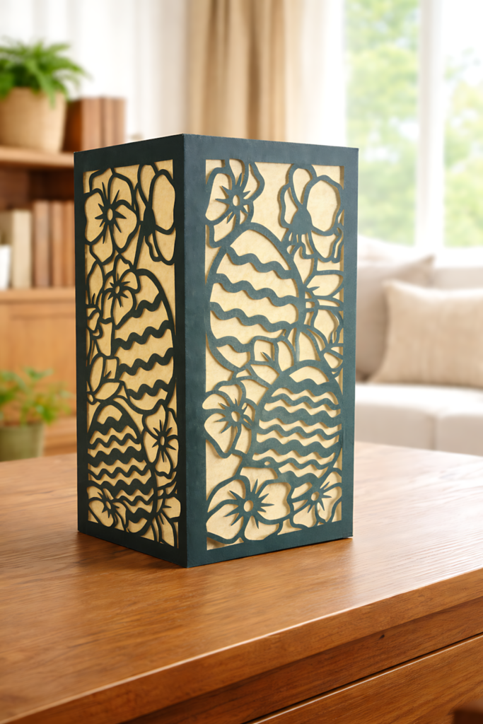 3D Easter egg paper lantern SVG template decorative papercraft lantern design