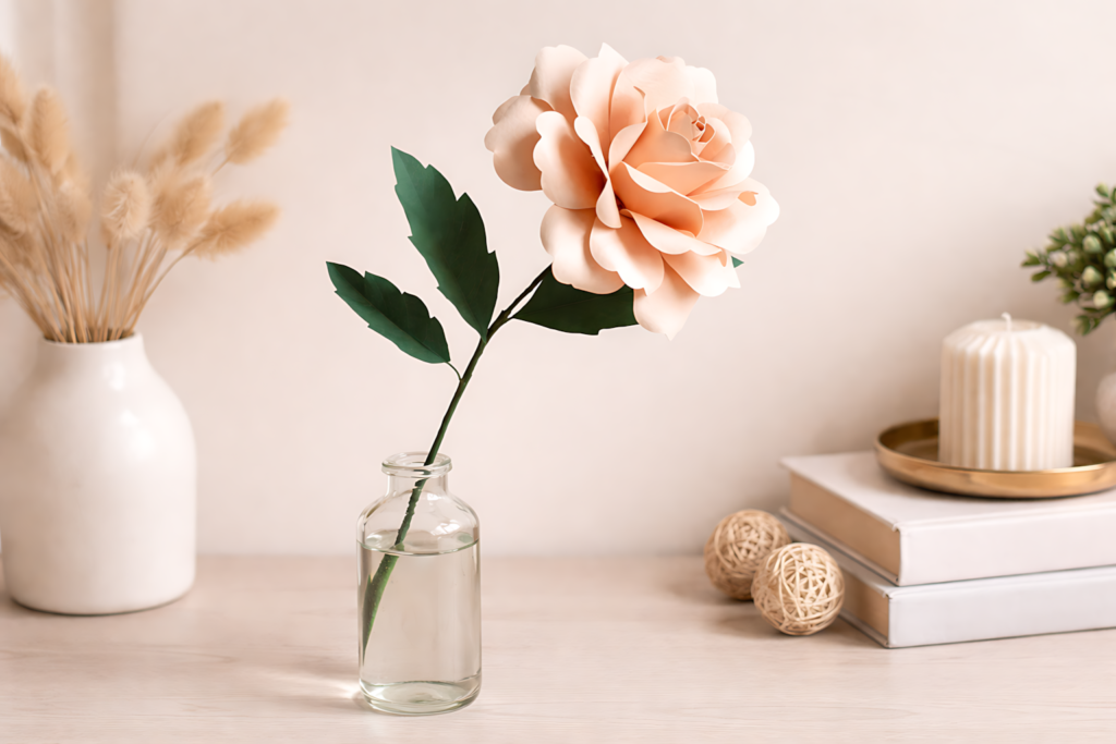 Garden rose paper flower SVG