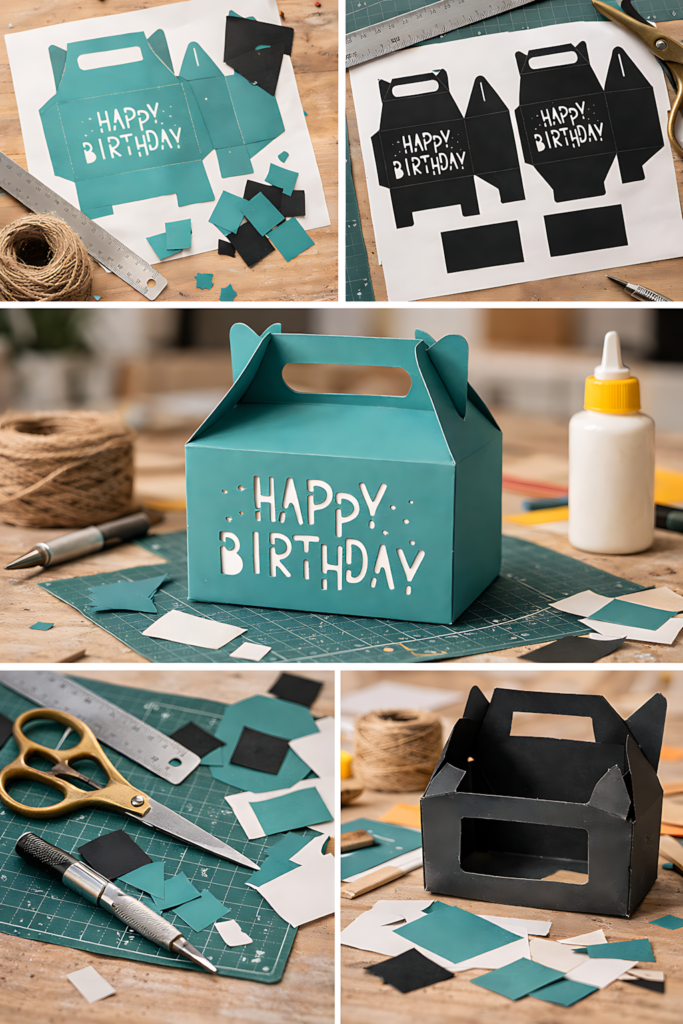 birthday gift box svg templates for Cricut
