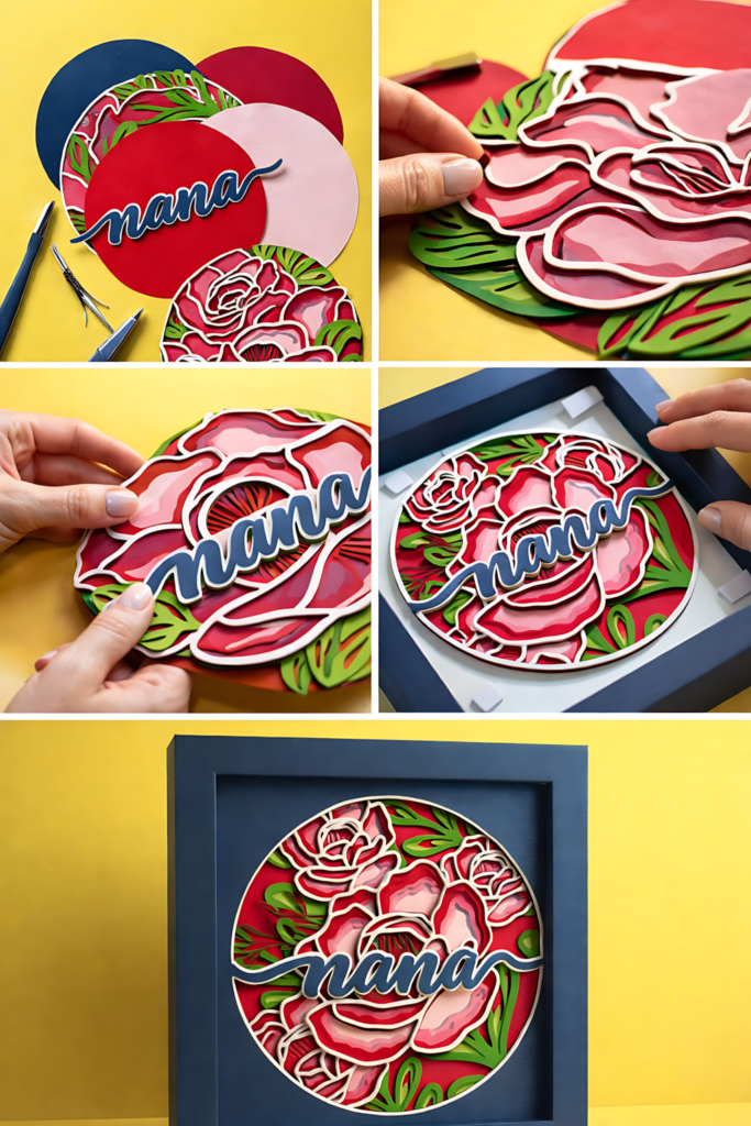 Rose nana light box process collage