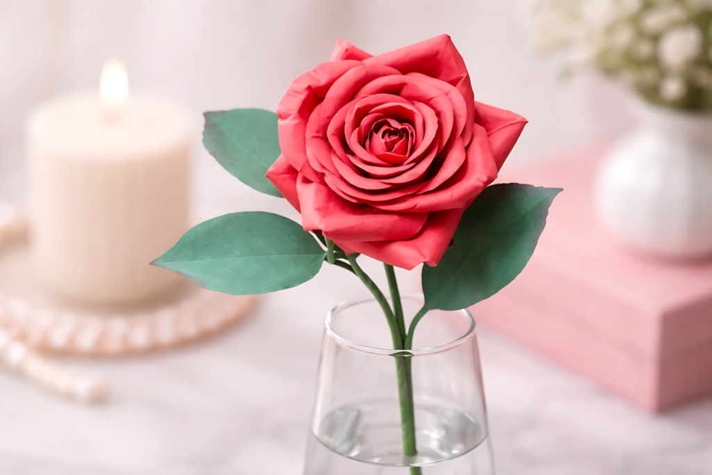 Valentine rose paper flower SVG