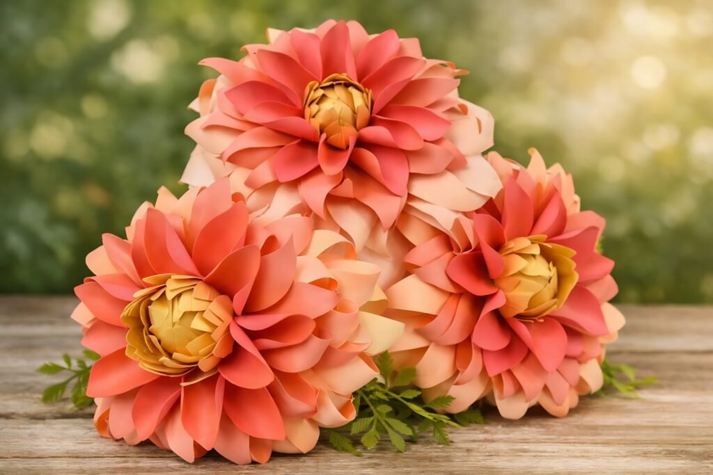 autumn sunburst dahlia paper flower