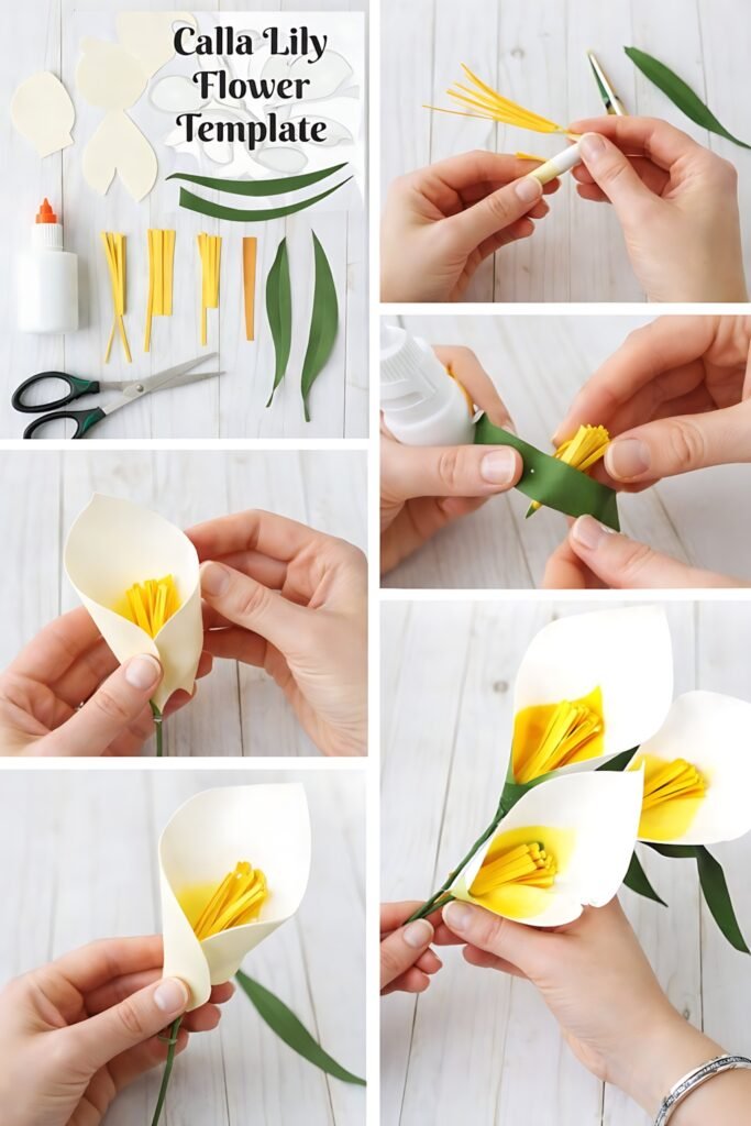 Calla lily flower assembly