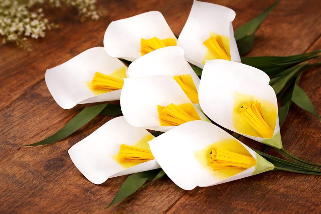 White paper calla lilies