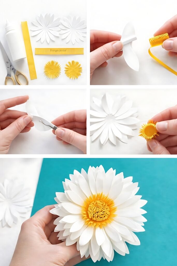 White daisy flower assembly