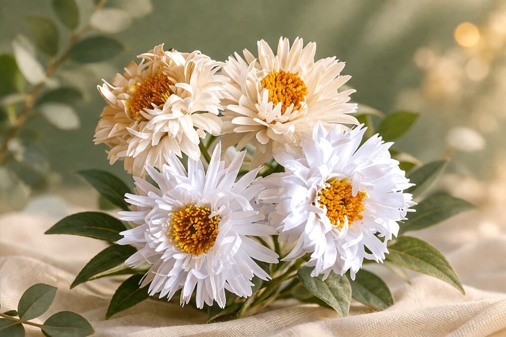 Cream and white paper daisies