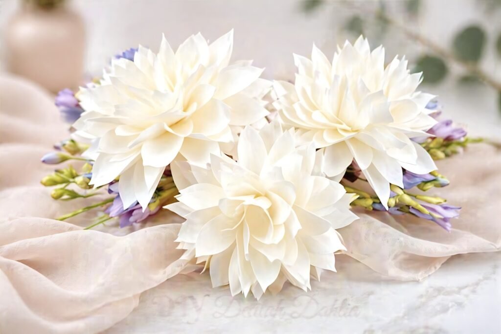 cream paper dahlia flowers