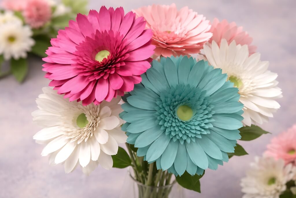Colorful gerbera paper flowers