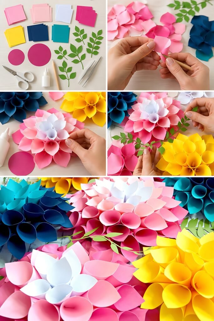giant dahlia wall flower assembly steps