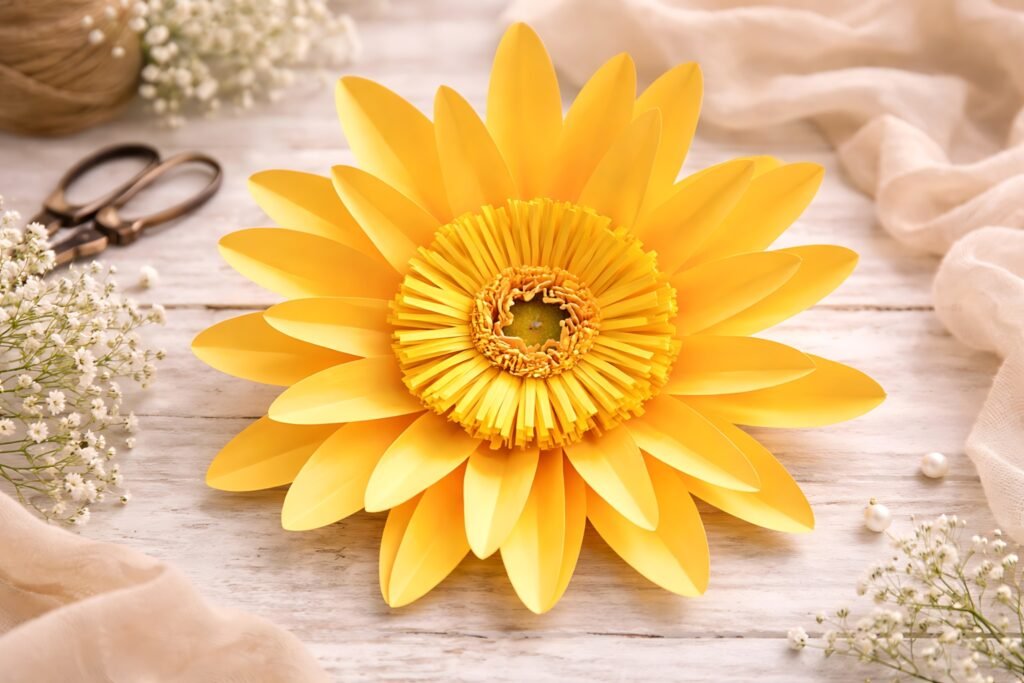 Yellow giant daisy paper flower