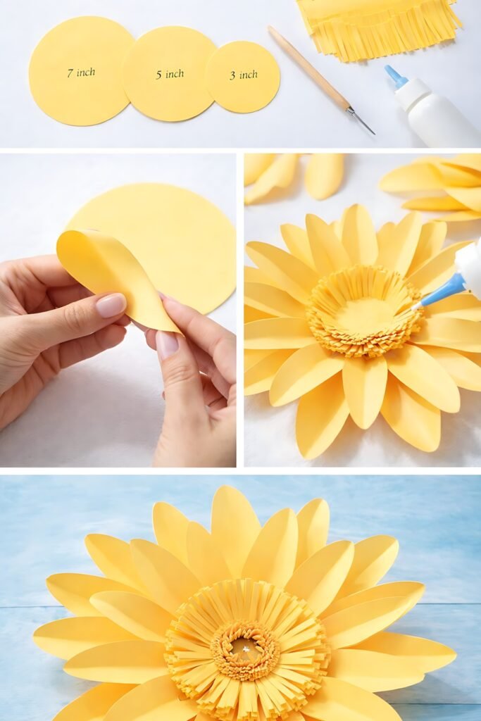 Giant daisy flower assembly