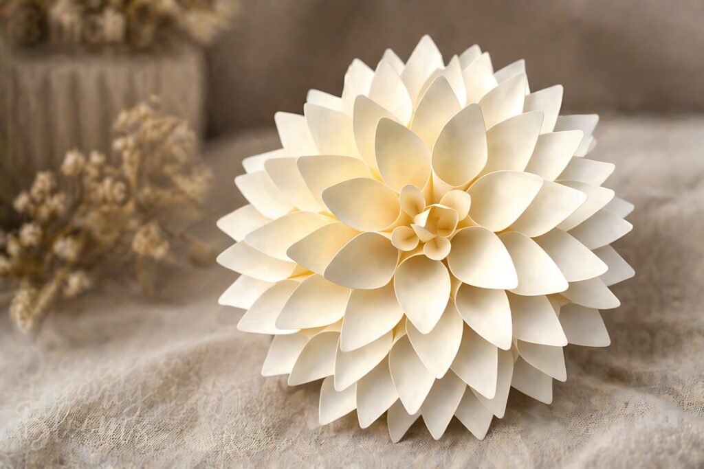 large cream paper dahlia flower