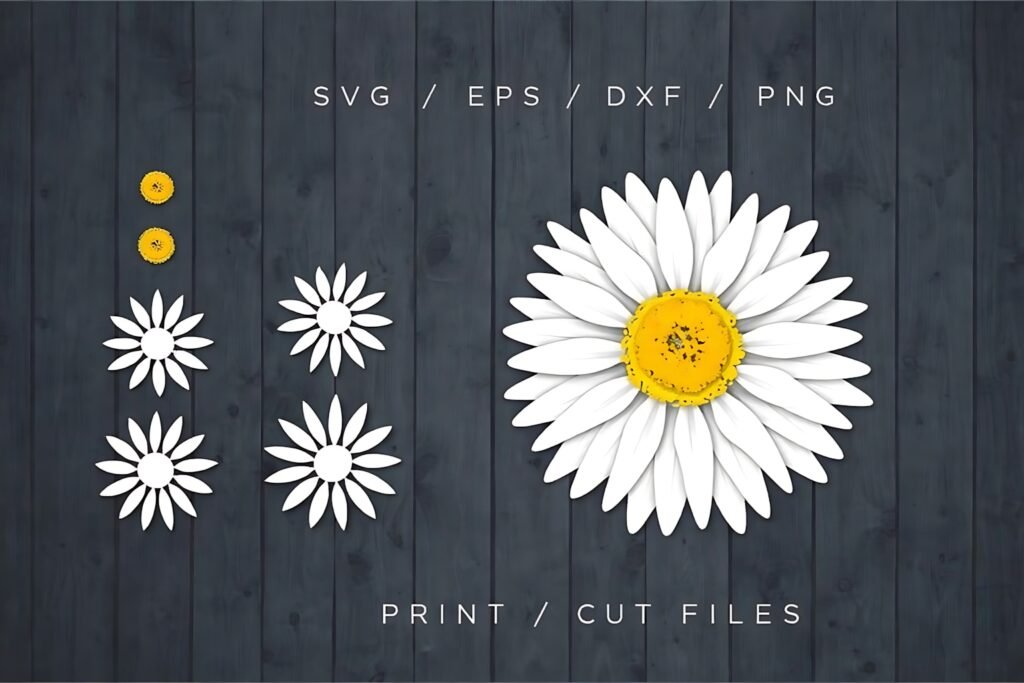 Layered daisy cut file