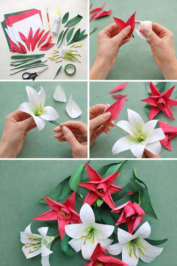 Oriental lily flower assembly