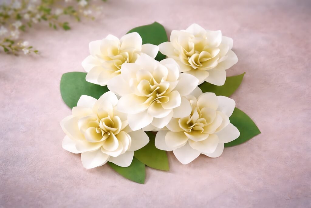 Small white paper lilies