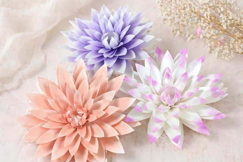 soft color dahlia paper flower