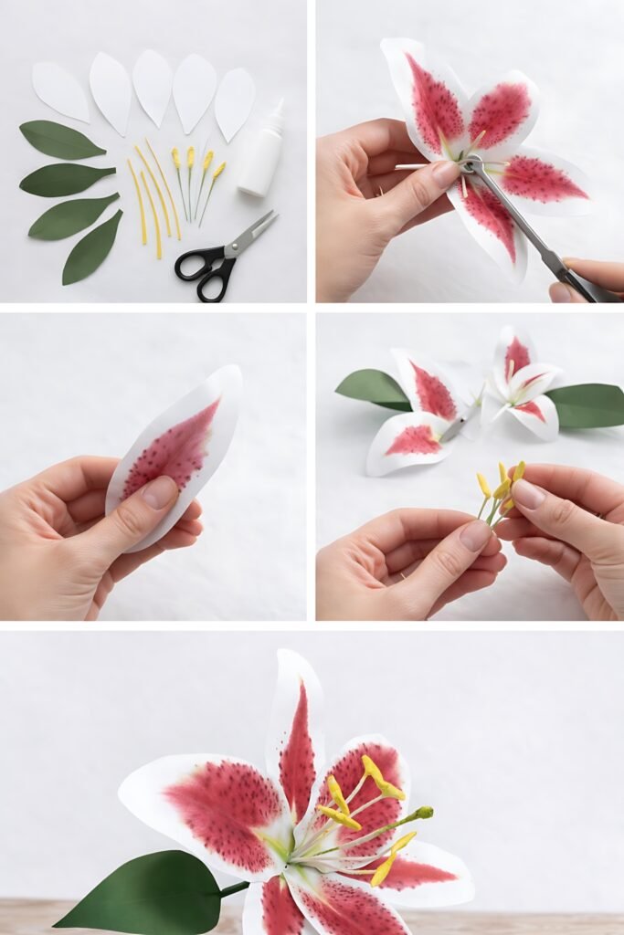 Stargazer lily flower assembly