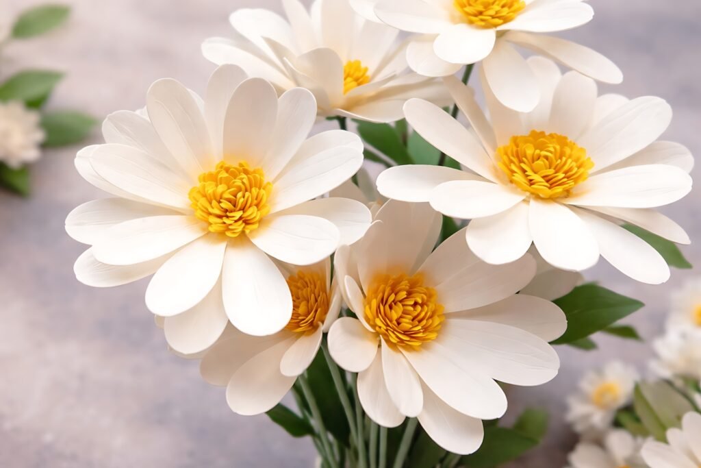 White paper daisy flowers